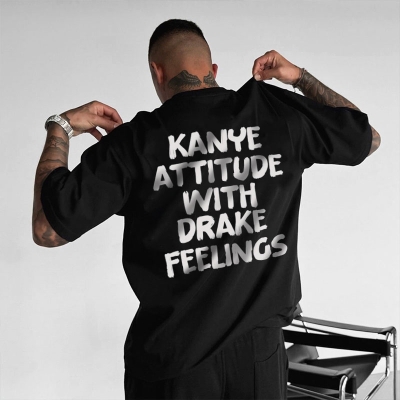 Attitude With Drake Feelings Printed Cotton Tee