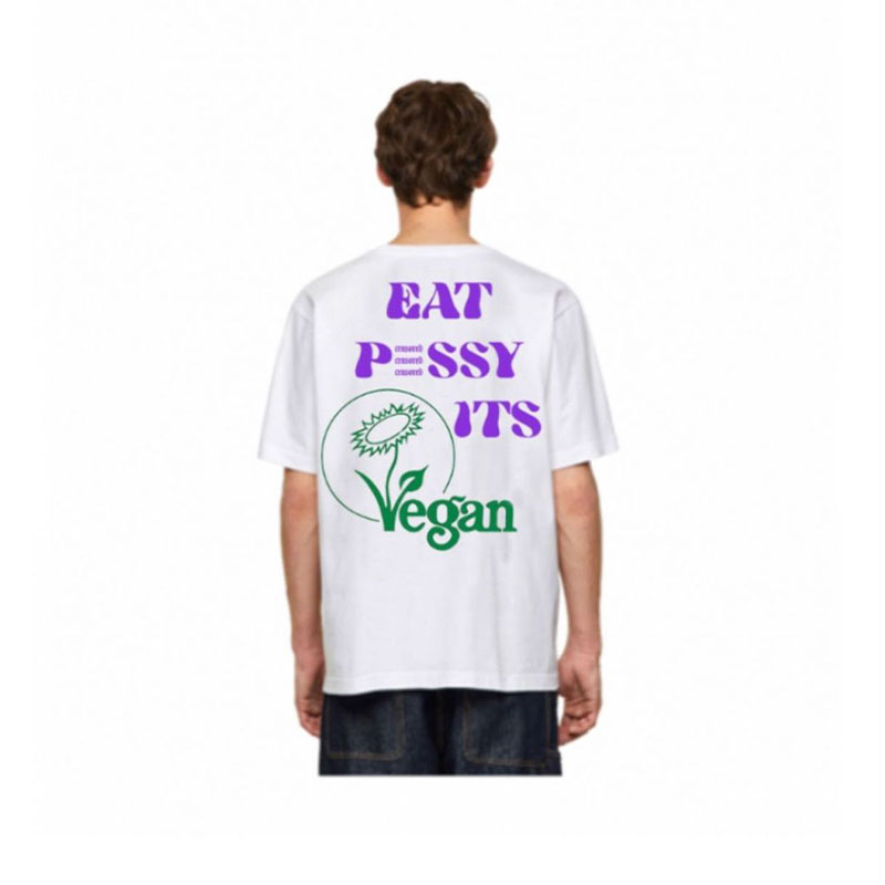 Eat Pussy Its Vegan Printed Cotton T-Shirt