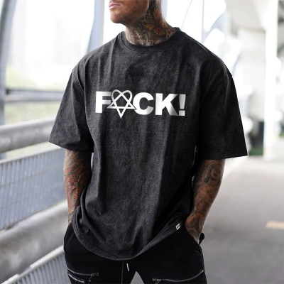 F*ck Printed Washed Cotton T-Shirt