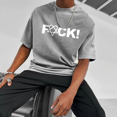 F*ck Printed Washed Cotton T-Shirt