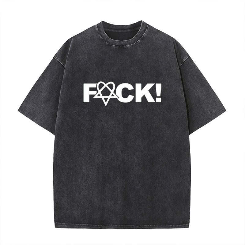 F*ck Printed Washed Cotton T-Shirt