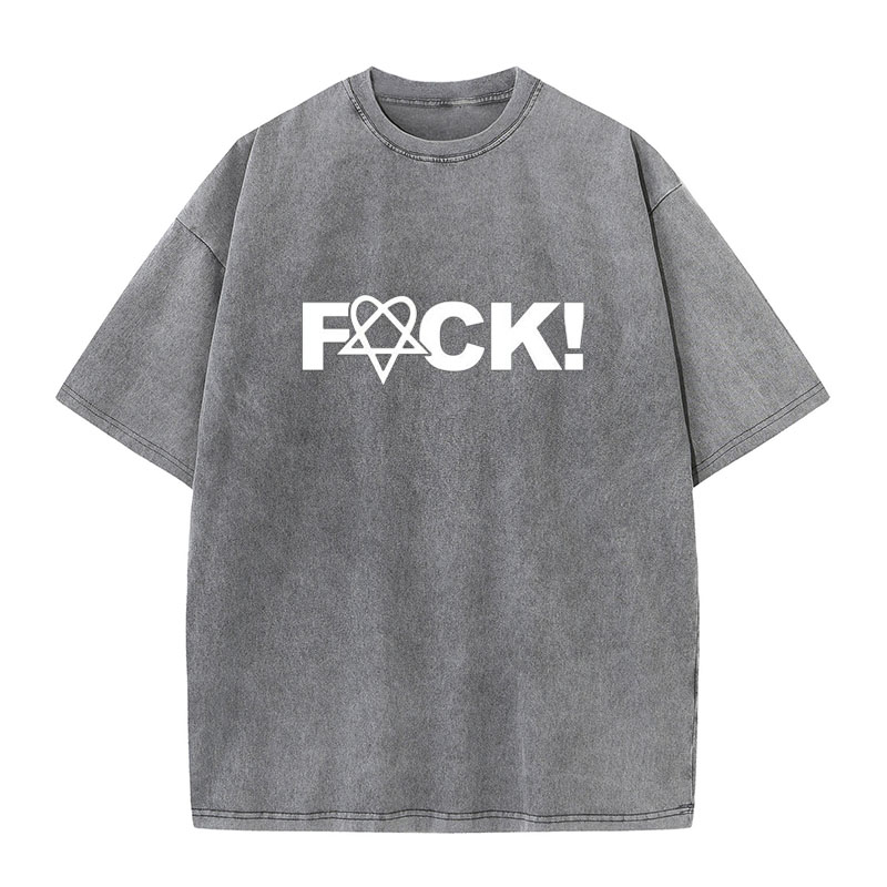 F*ck Printed Washed Cotton T-Shirt