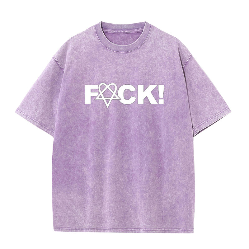 F*ck Printed Washed Cotton T-Shirt