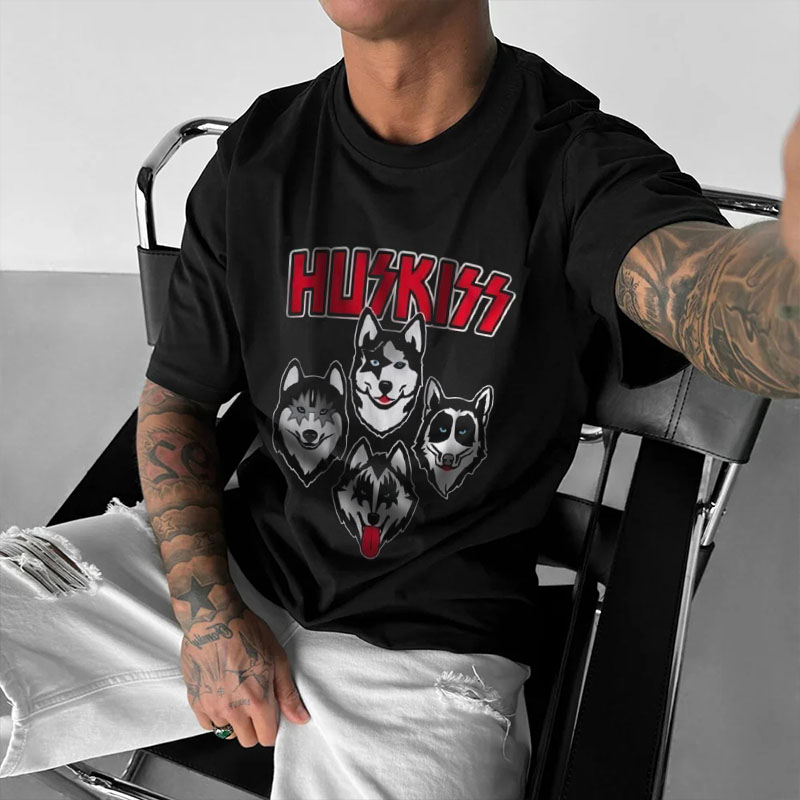 Hip Hop Punk Cat & Dog Graphic Cotton T-Shirt
