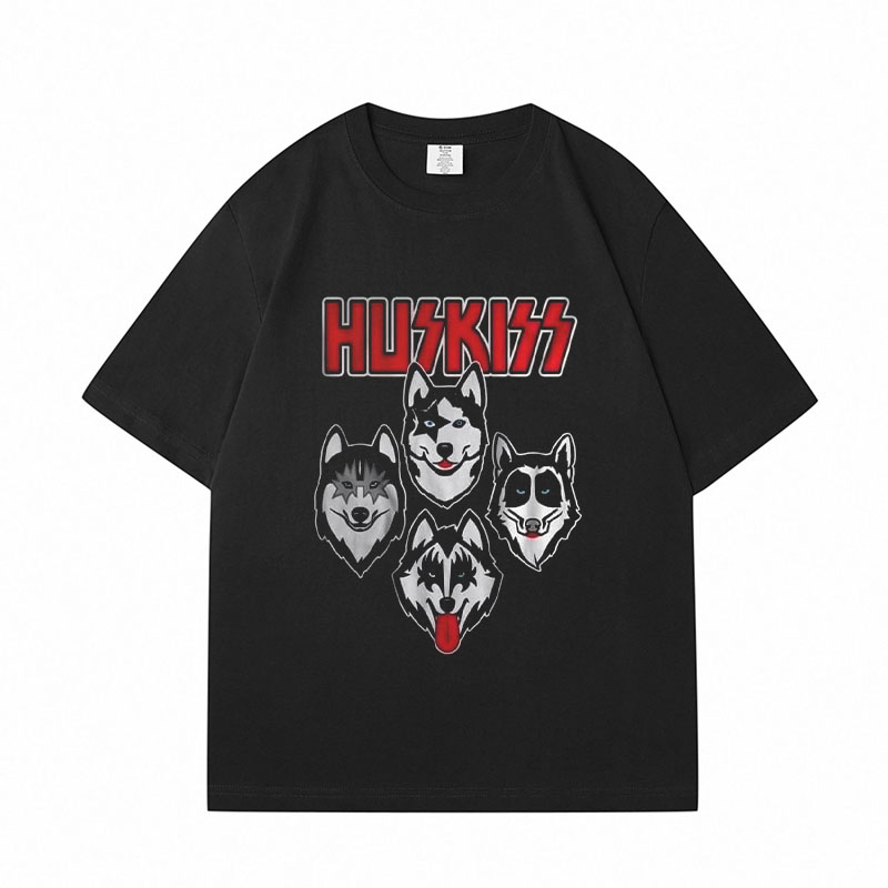 Hip Hop Punk Cat & Dog Graphic Cotton T-Shirt
