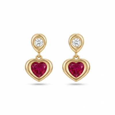 Gemstone Heart Earrings