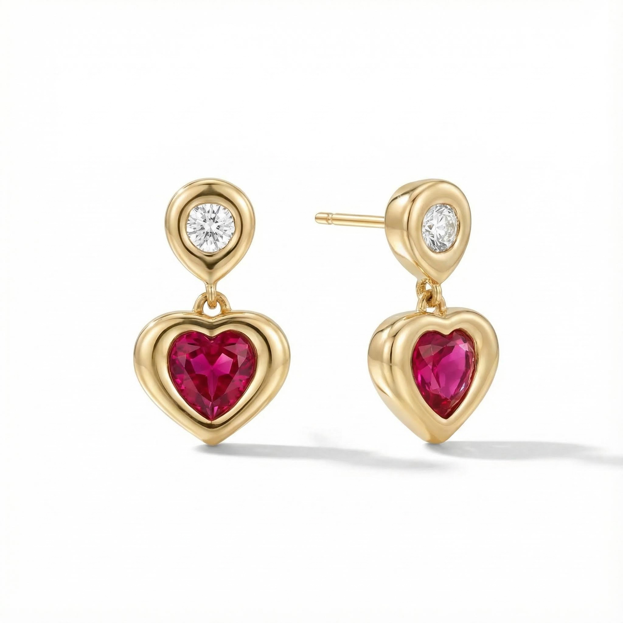 Gemstone Heart Earrings