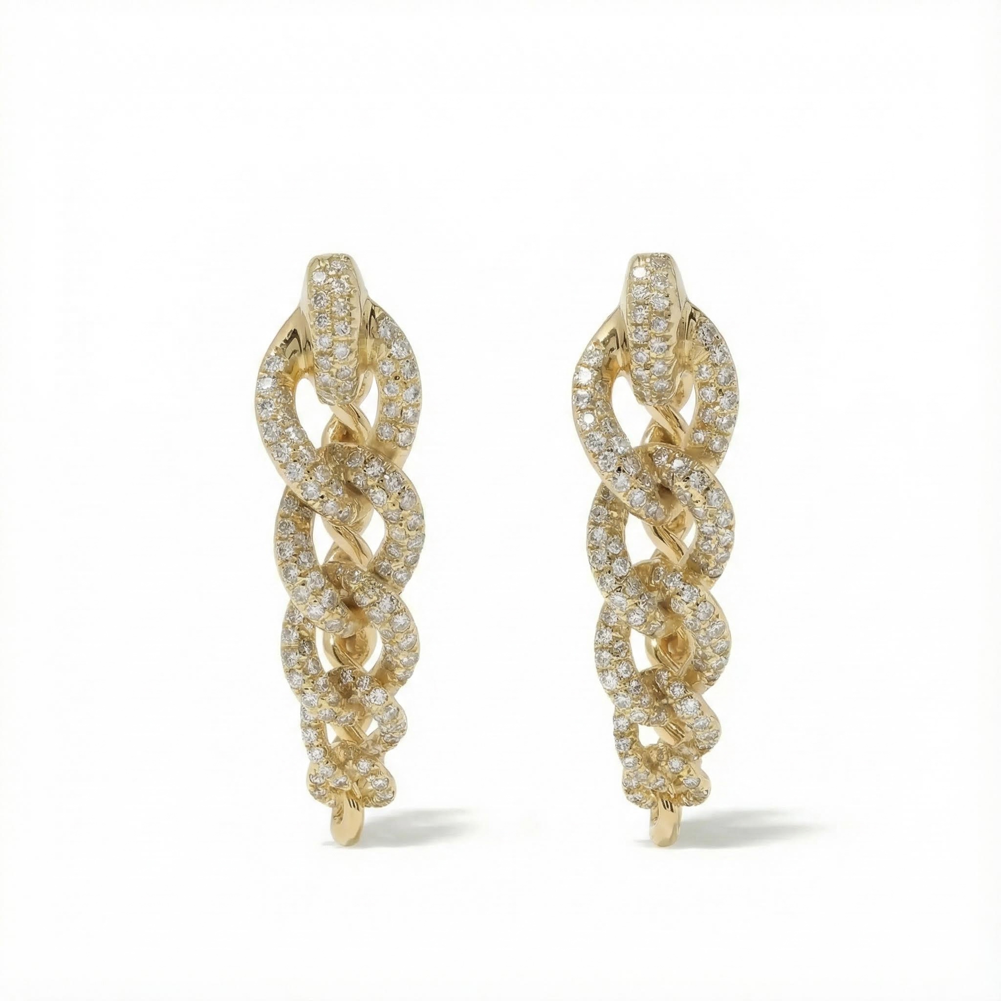 Diamond Double Chain Drop Earrings Diamond Double Chain Drop Earrings