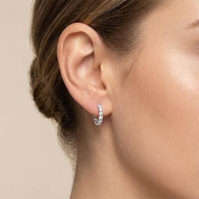 Round Cut Oval-shape Hoop Earrings