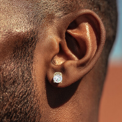 Brilliant Round Cut  Double Halo Stud Earrings