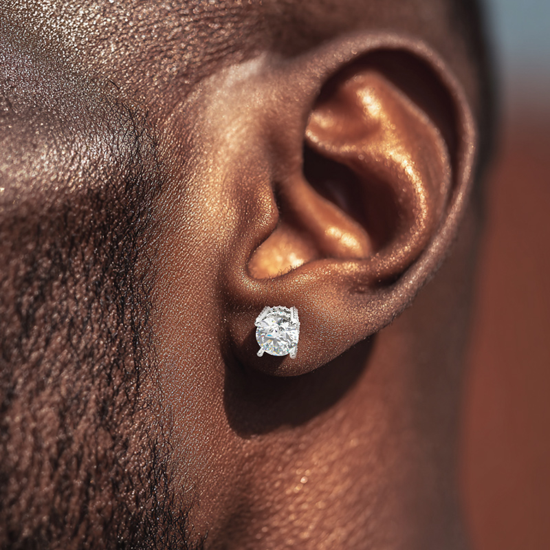 Brilliant Round Cut  Double Halo Stud Earrings