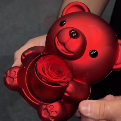 Eternal Rose Charming Teddy Bear Jewelry Gift Box