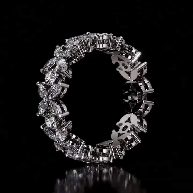 Marquise and Round Cut Flower Band