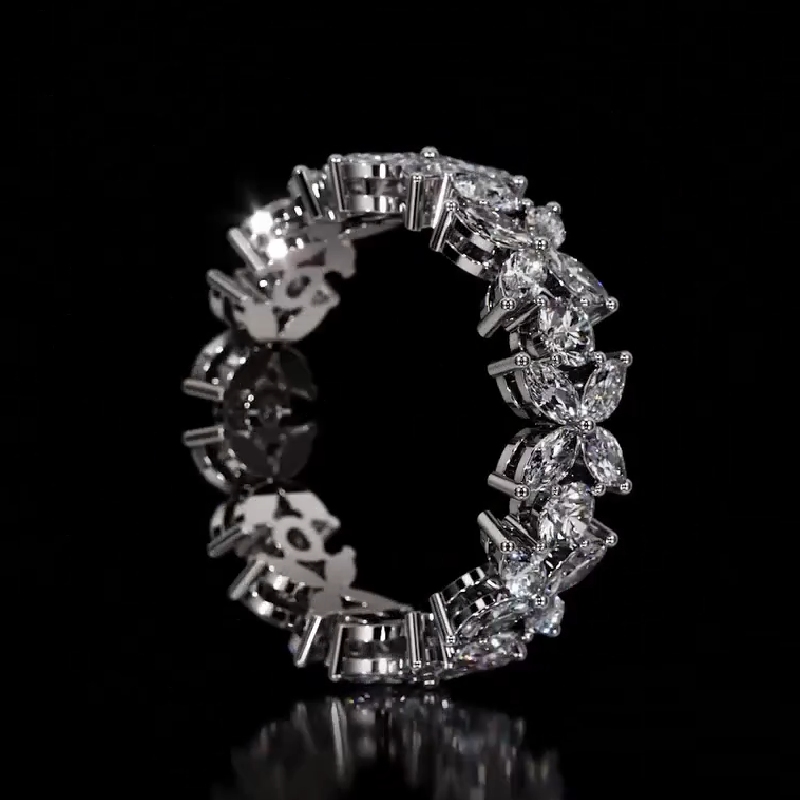 Marquise and Round Cut Flower Band