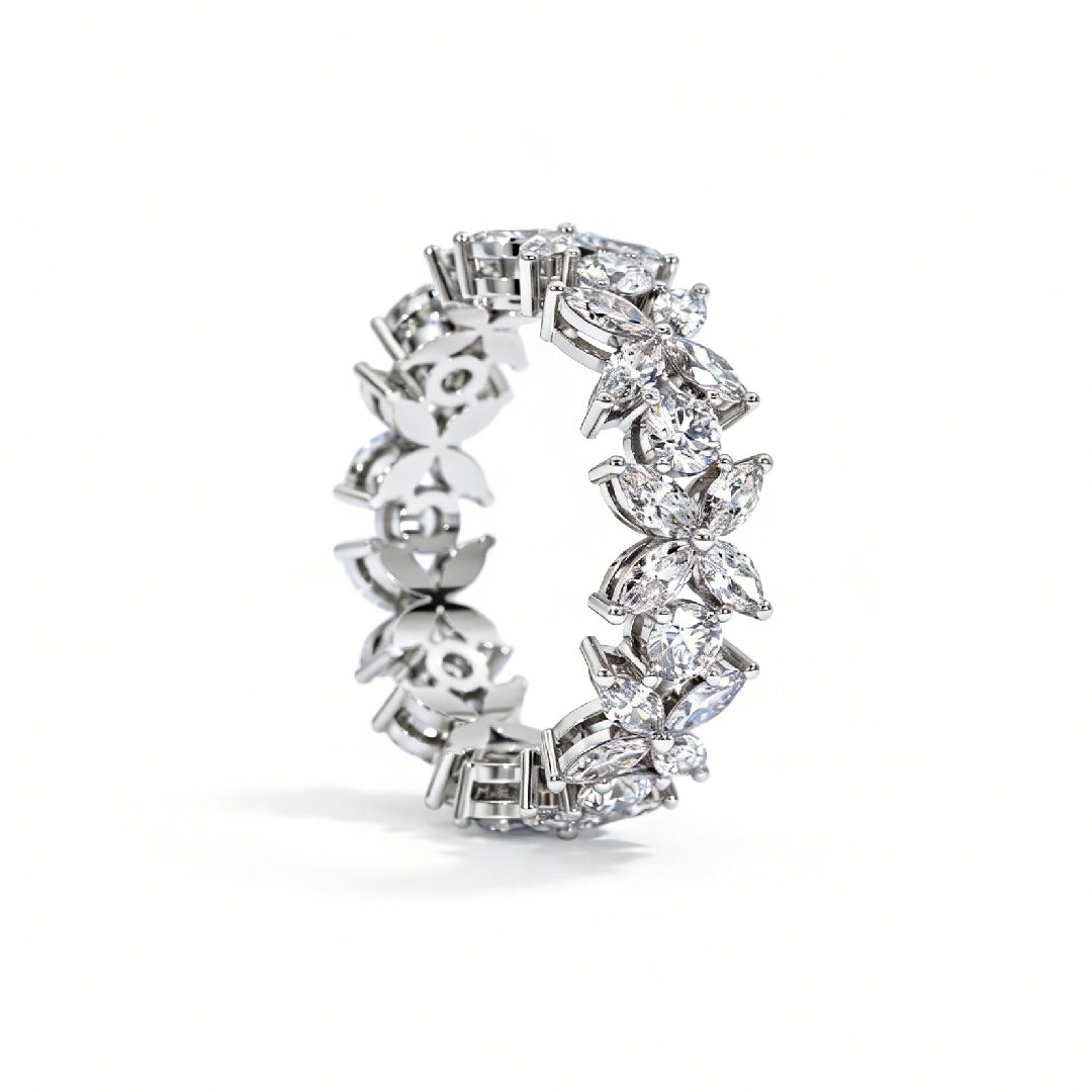 Marquise and Round Cut Flower Band