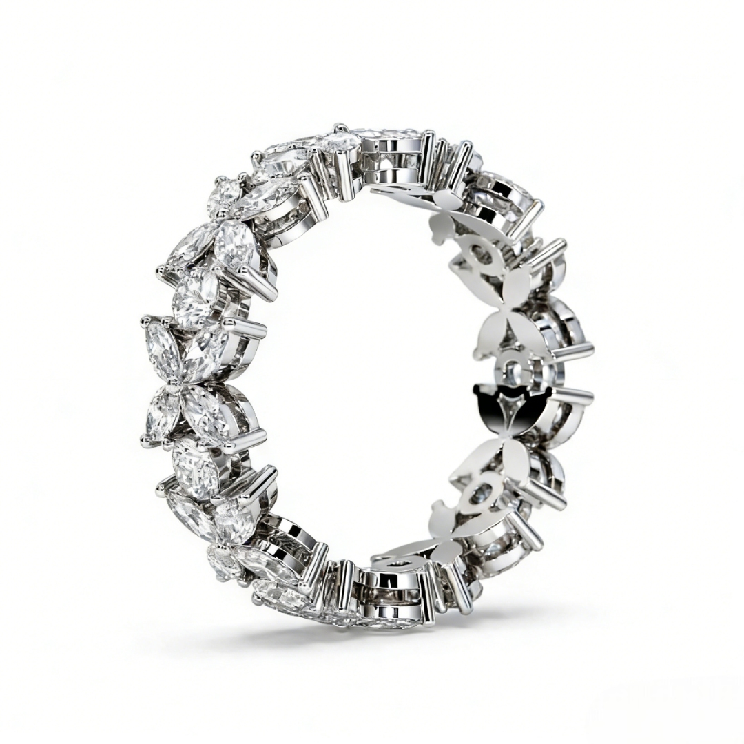 Marquise and Round Cut Flower Band