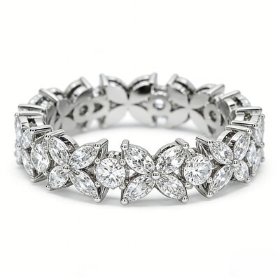 Marquise and Round Cut Flower Band