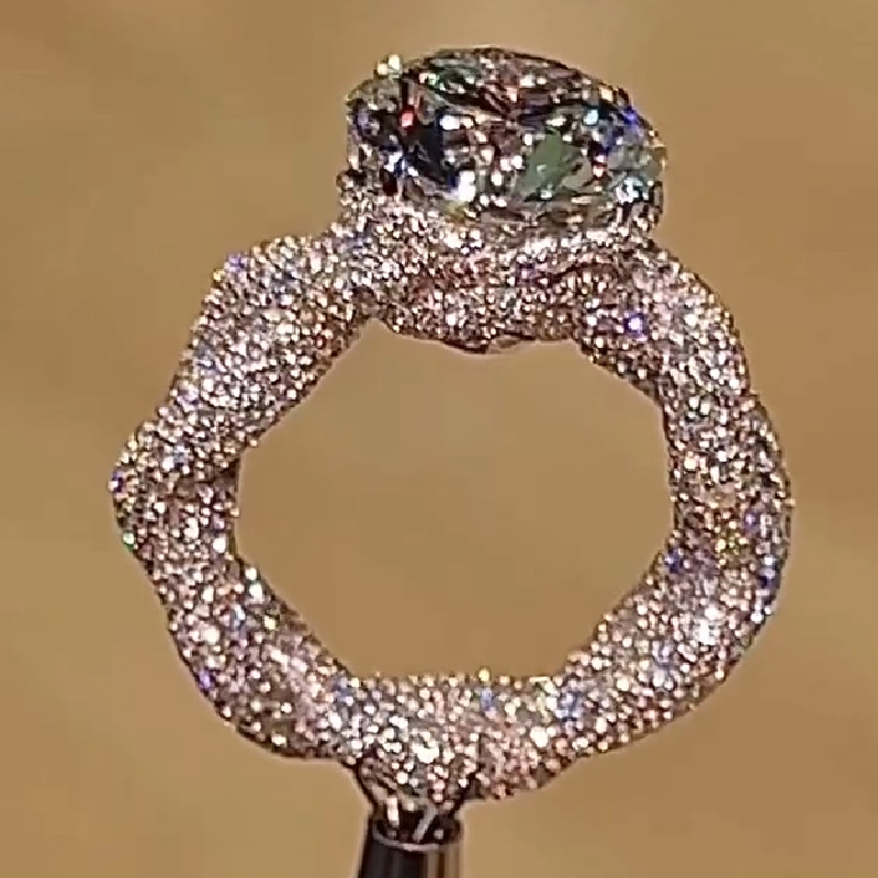 2.5Ct Stunning Micro Paved Twist Diamond Ring