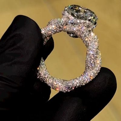 2.5Ct Stunning Micro Paved Twist Diamond Ring