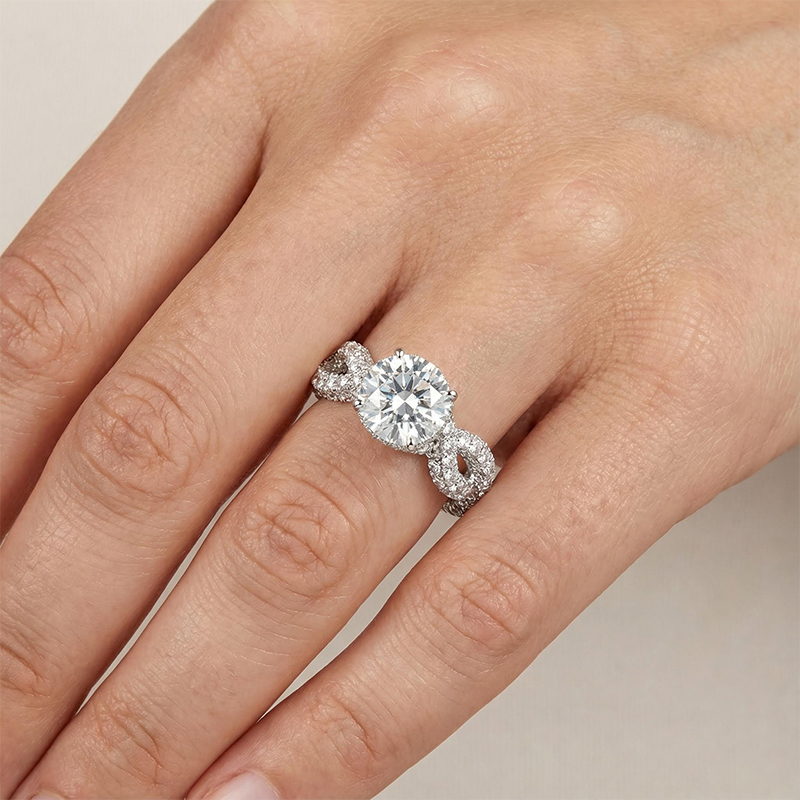 2.5Ct Stunning Micro Paved Twist Diamond Ring