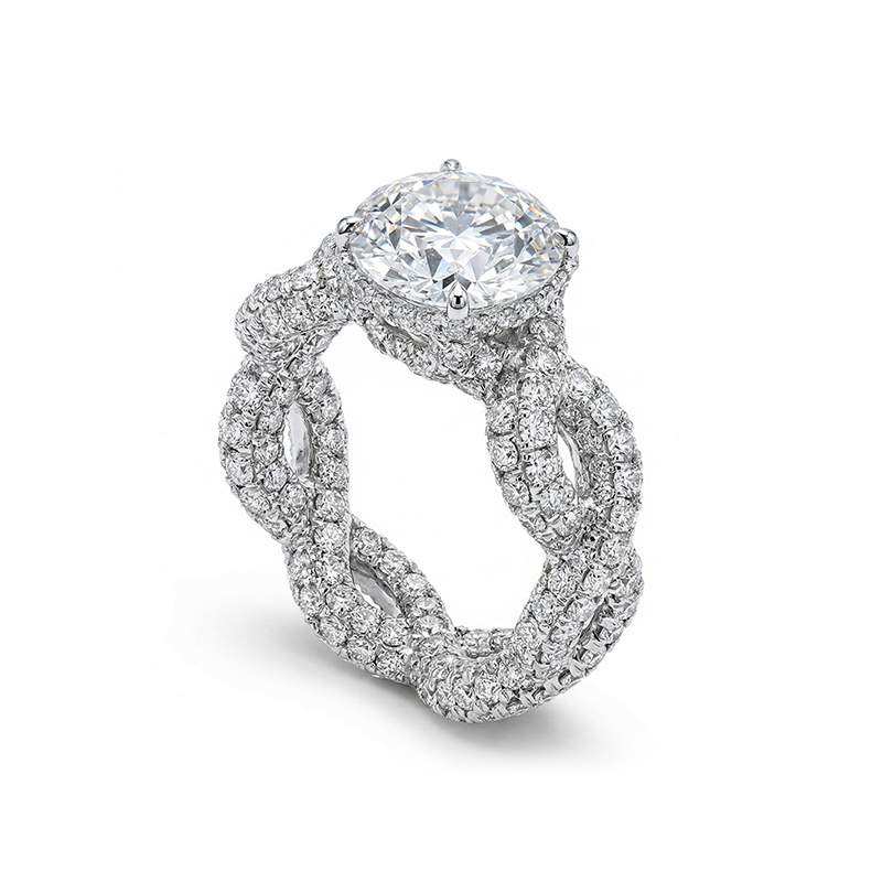 11.44ct TCW Stunning Micro Paved Twist Diamond Ring