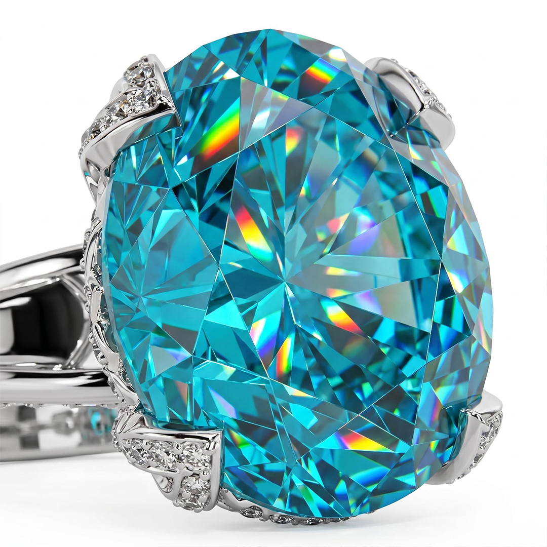 Stunning 5Ct Oval Aquamarine Engagement Ring Stunning 5Ct Oval Aquamarine Engagement Ring