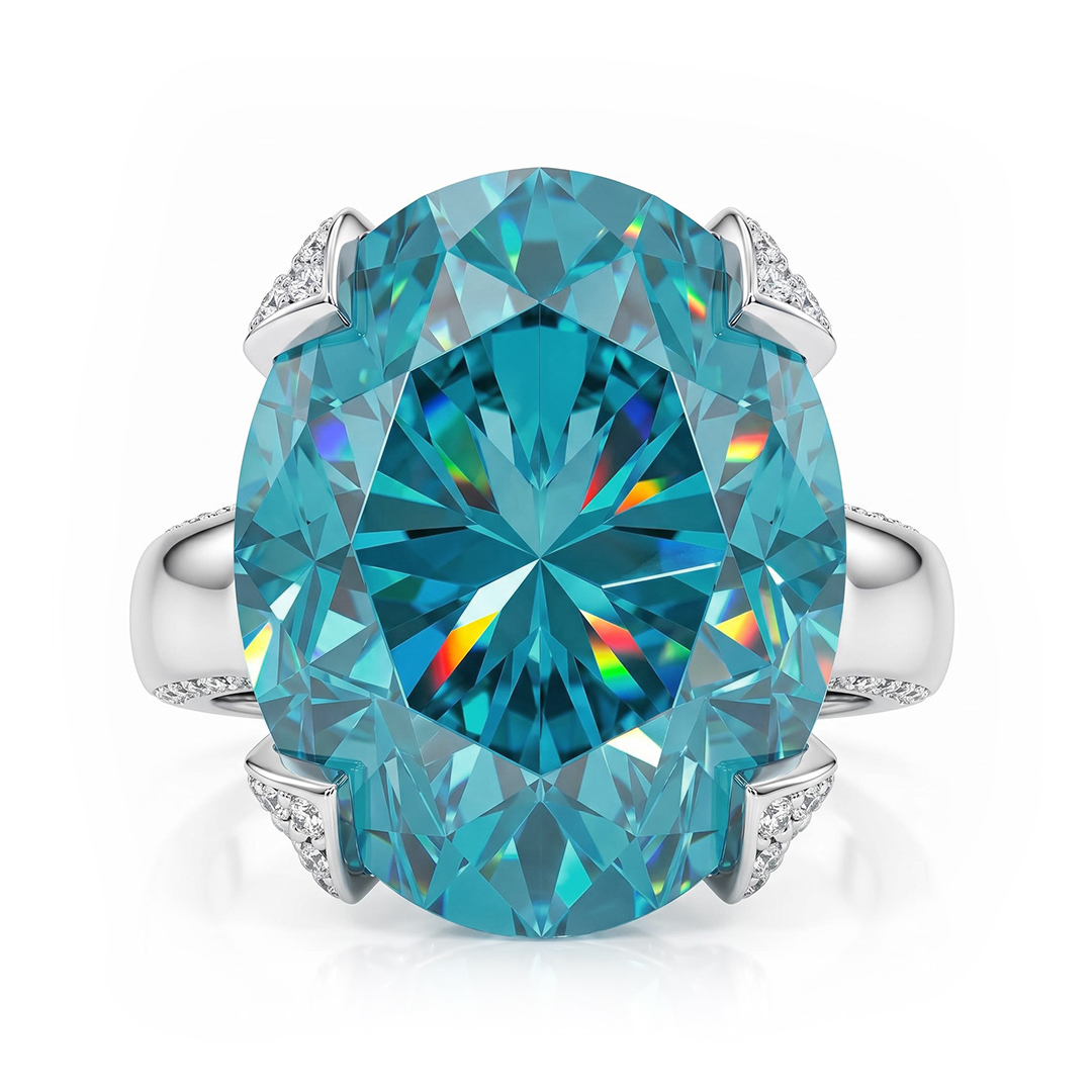 Stunning 5Ct Oval Aquamarine Engagement Ring Stunning 5Ct Oval Aquamarine Engagement Ring