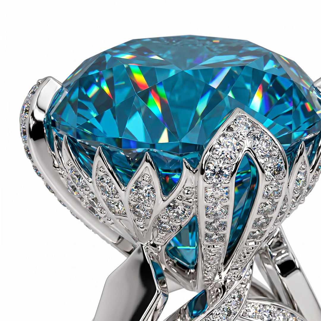 Stunning 5Ct Oval Aquamarine Engagement Ring Stunning 5Ct Oval Aquamarine Engagement Ring