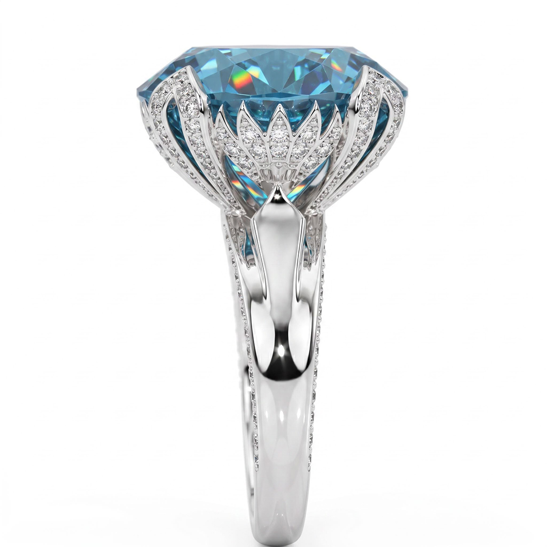Stunning 5Ct Oval Aquamarine Engagement Ring Stunning 5Ct Oval Aquamarine Engagement Ring