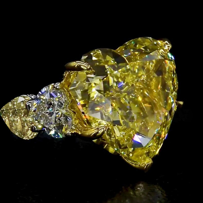 Fancy Yellow Heart Engagement Ring