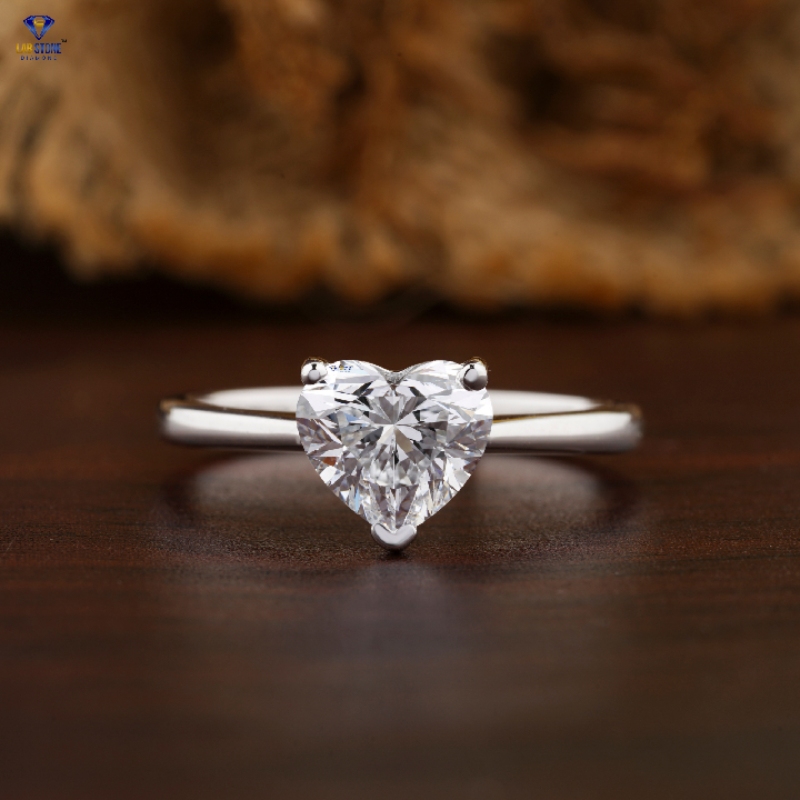 0.5Ct-5Ct Heart Cut Solitaire Engagement Ring