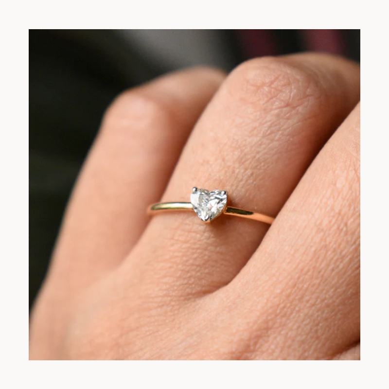 0.5Ct-5Ct Heart Cut Solitaire Engagement Ring