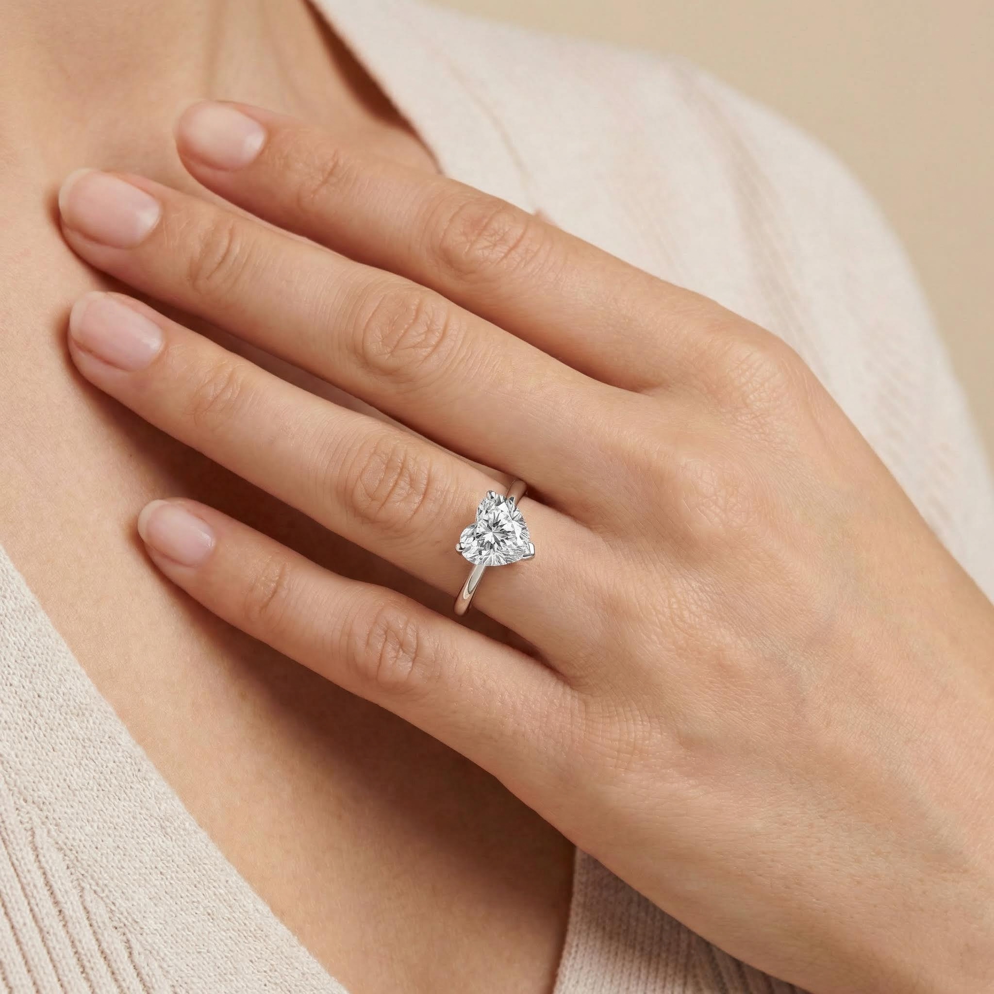 0.5Ct-5Ct Heart Cut Solitaire Engagement Ring 0.5Ct-5Ct Heart Cut Solitaire Engagement Ring