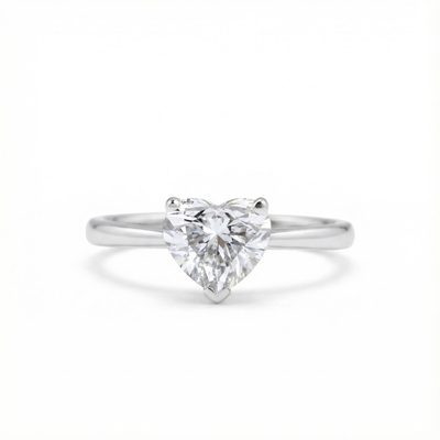 0.5Ct-5Ct Heart Cut Solitaire Engagement Ring