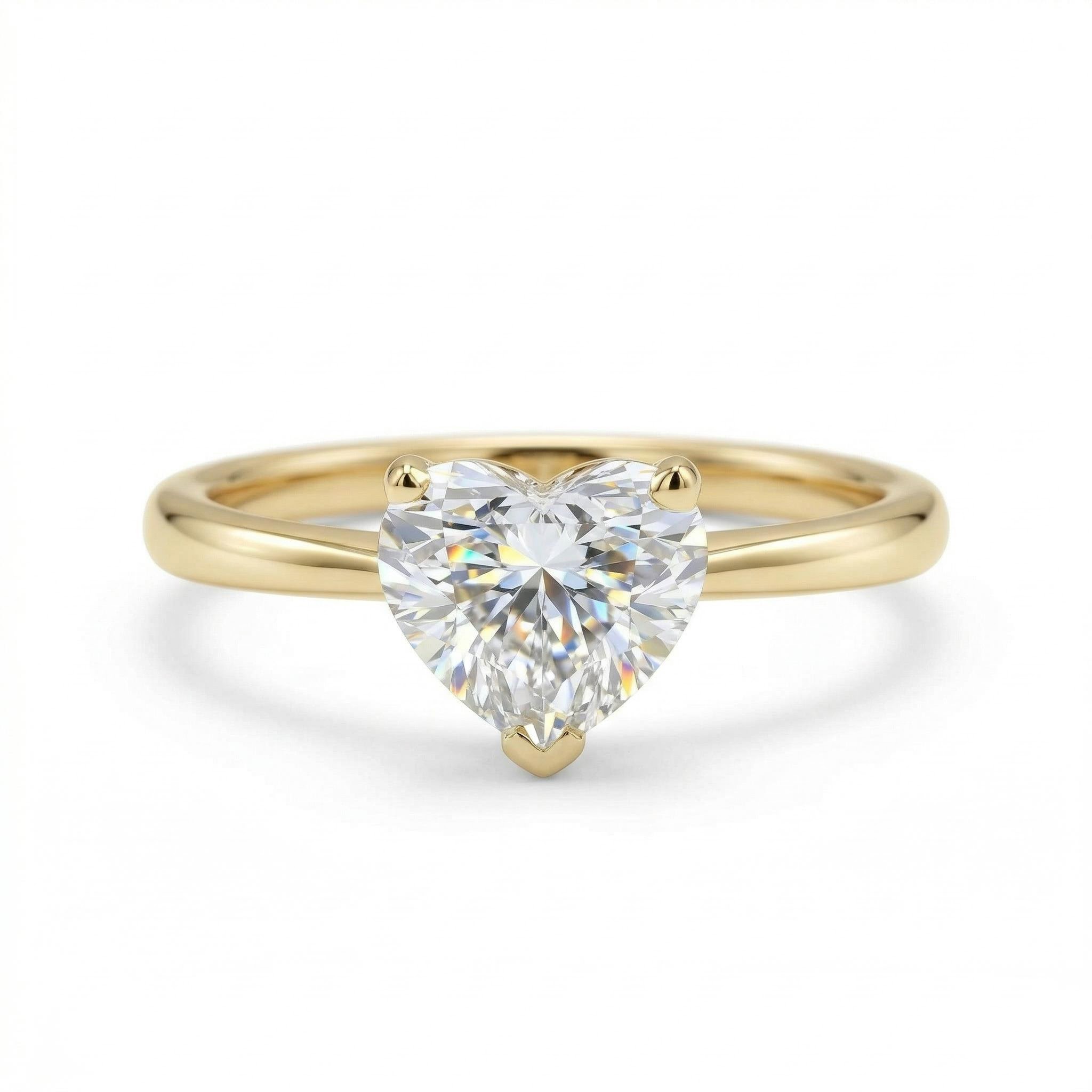 0.5Ct-5Ct Heart Cut Solitaire Engagement Ring