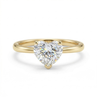 0.5Ct-5Ct Heart Cut Solitaire Engagement Ring