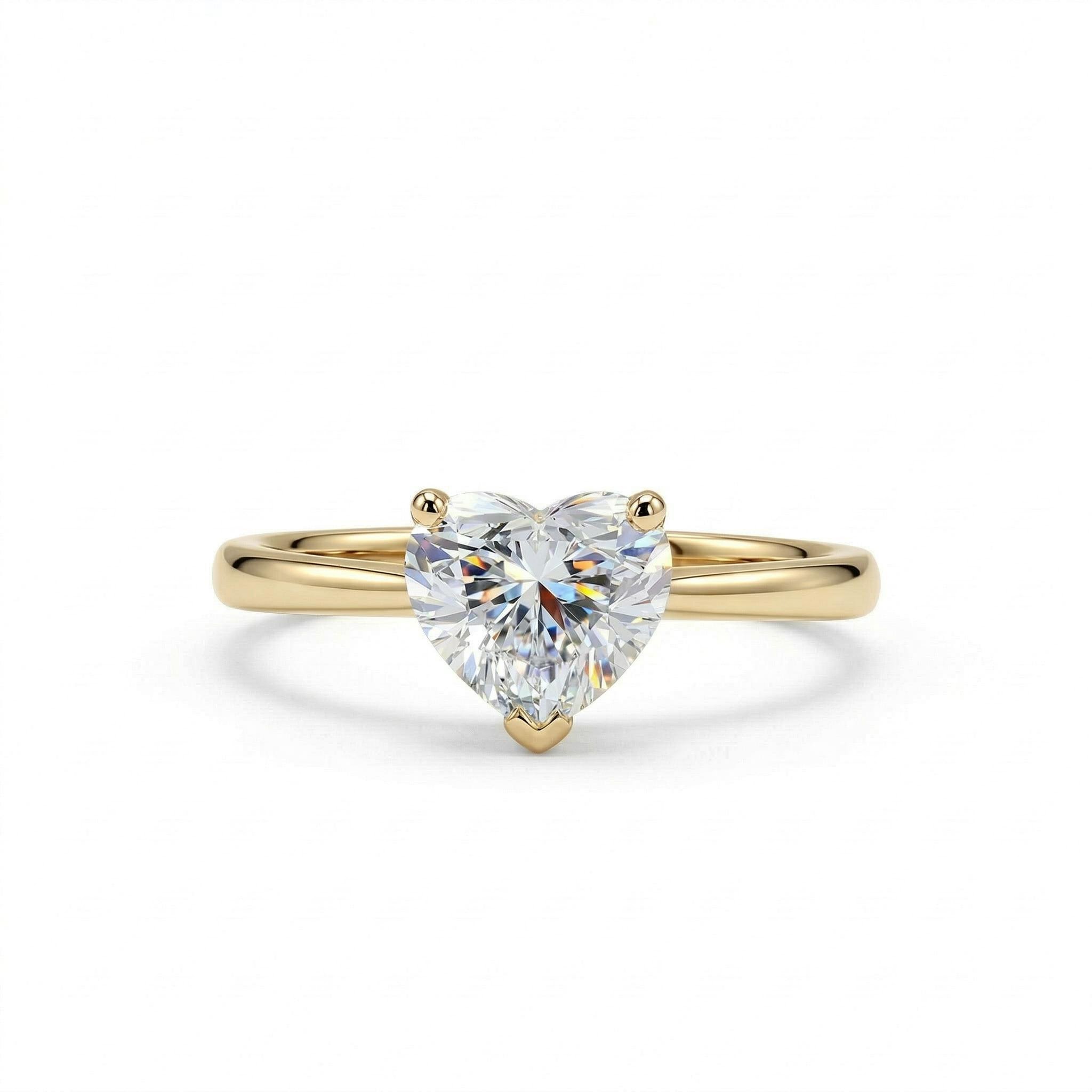 0.5Ct-5Ct Heart Cut Solitaire Engagement Ring