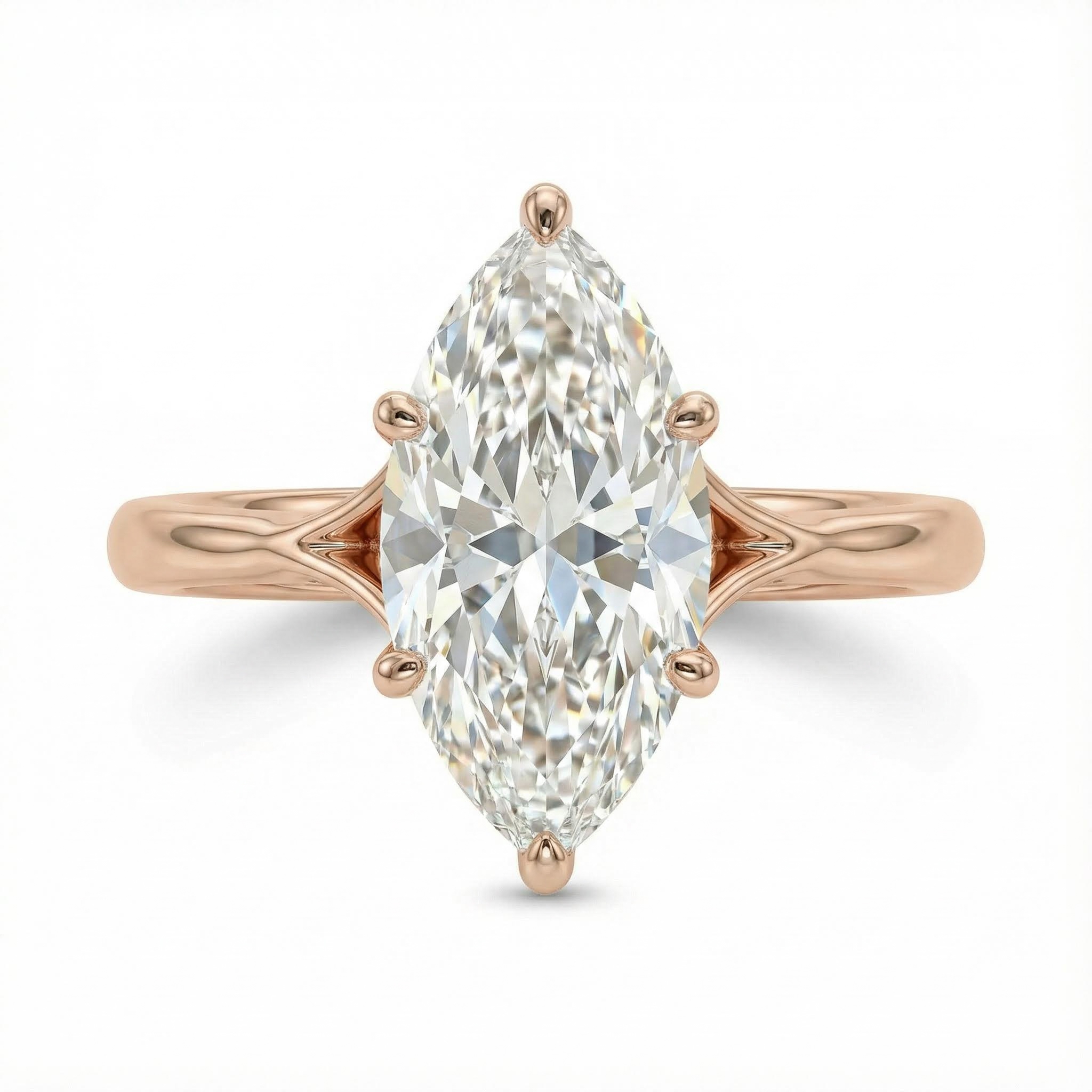 4CT Six Prongs Marquise Cut Engagement Ring