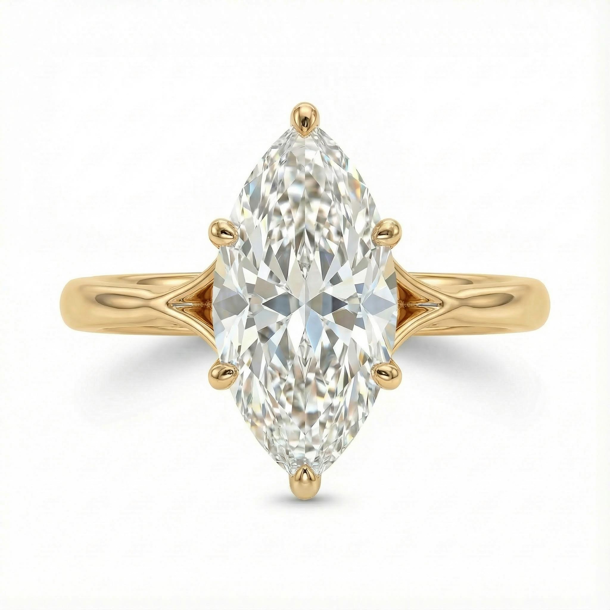 4CT Six Prongs Marquise Cut Engagement Ring