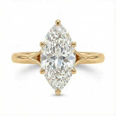 4CT Six Prongs Marquise Cut Engagement Ring