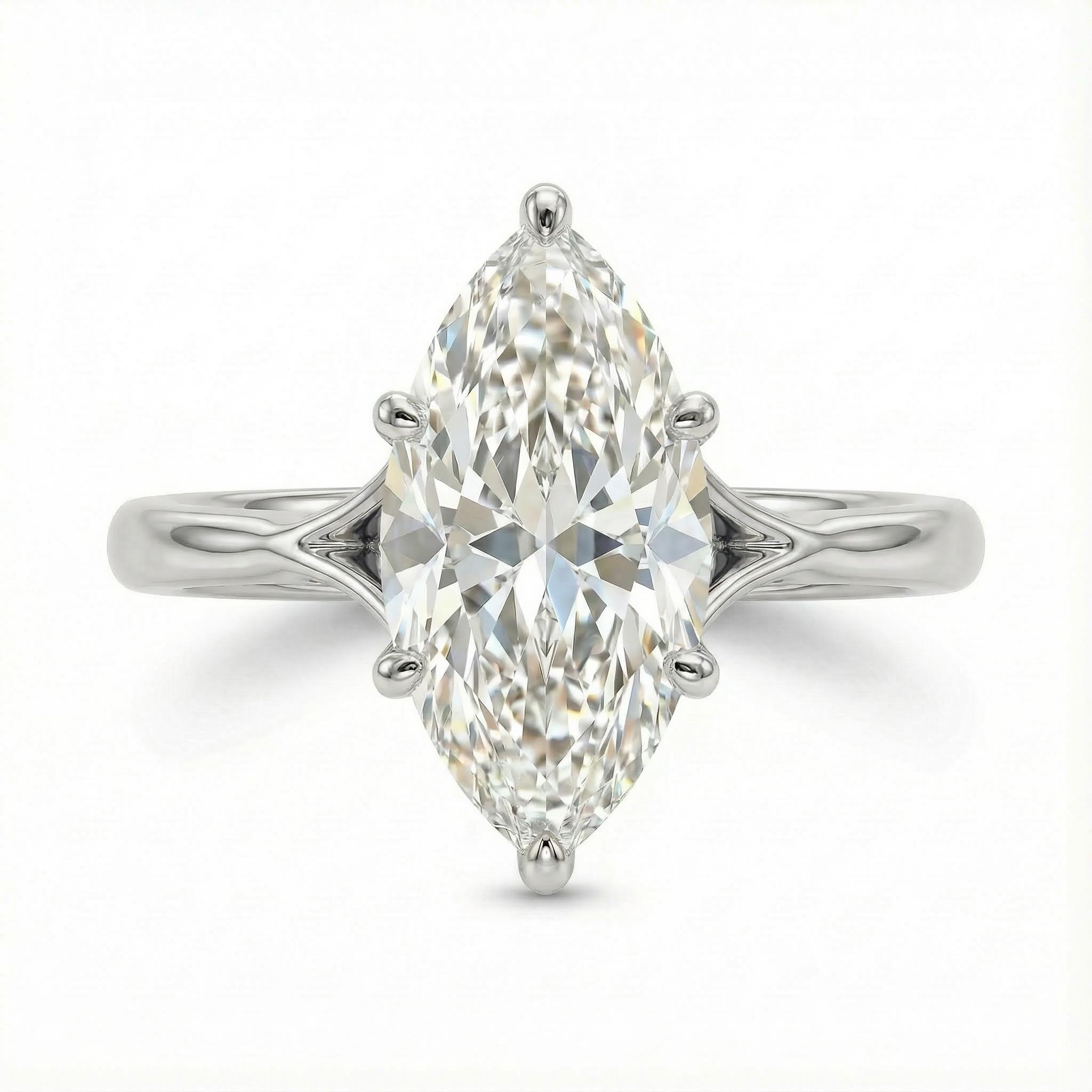 4CT Six Prongs Marquise Cut Engagement Ring