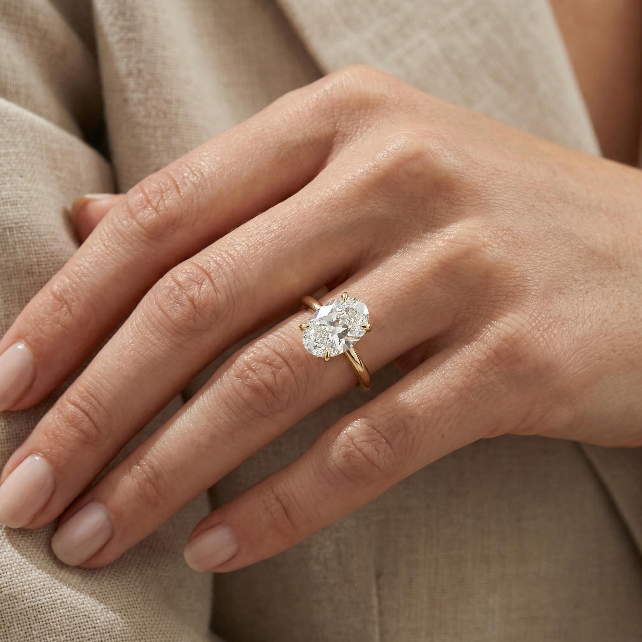 5.5Ct Oval Cut Engagement Ring