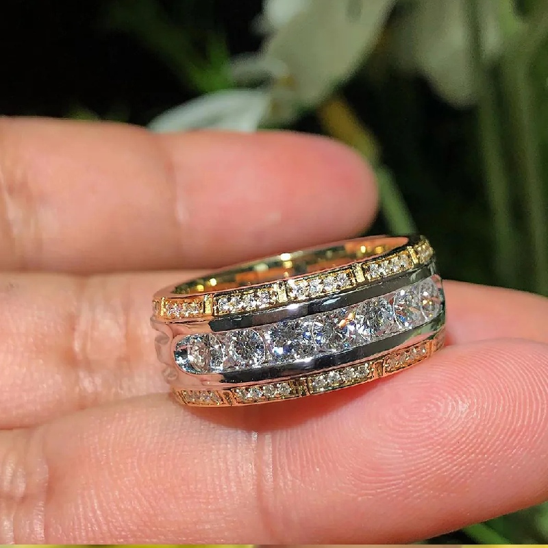 Paved Round Cut Eternity Band