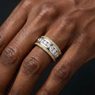 Paved Round Cut Eternity Band