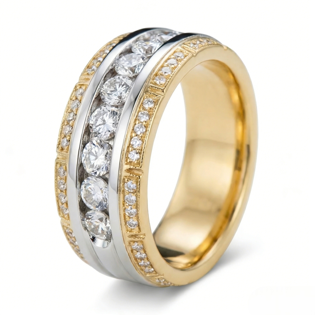 Paved Round Cut Eternity Band