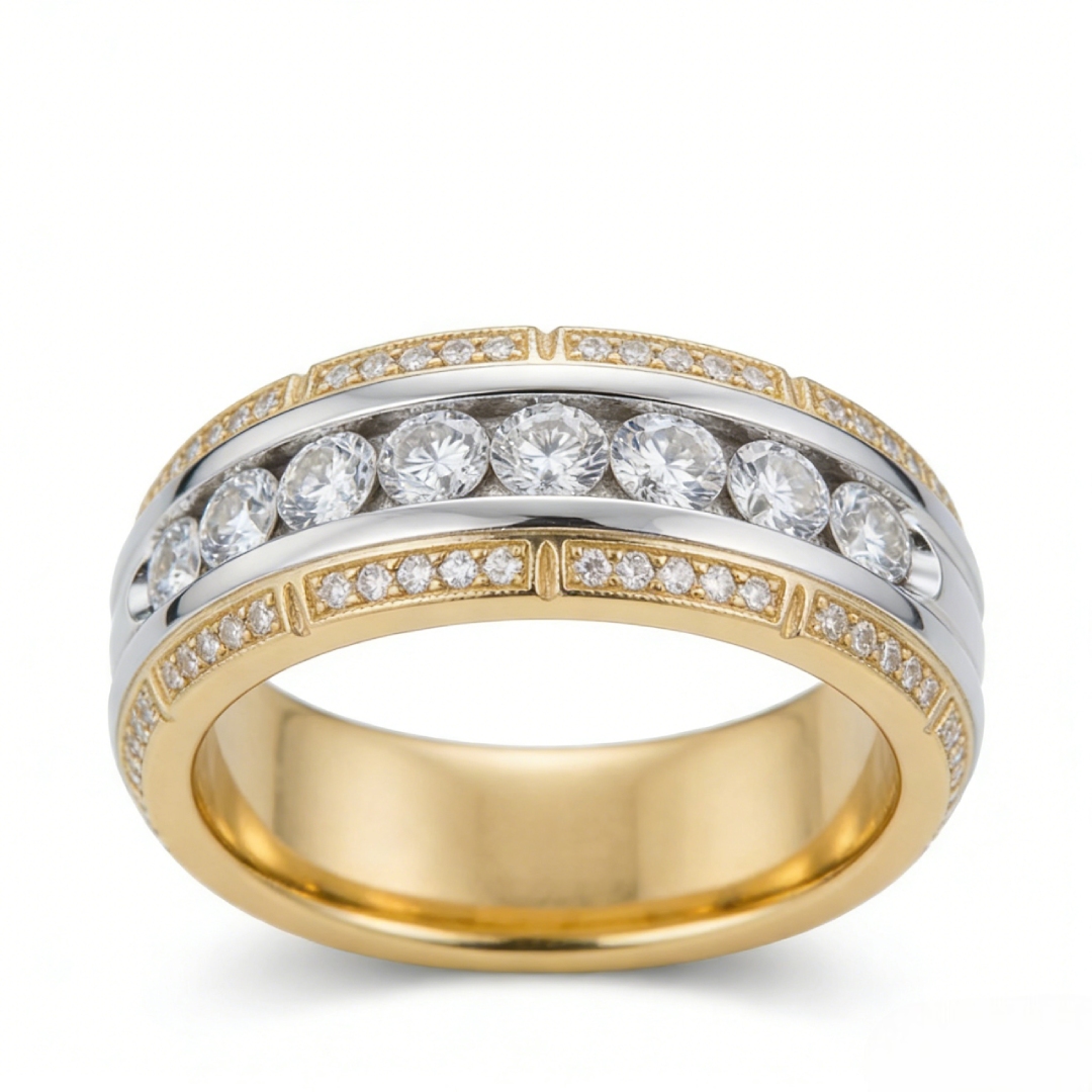 Paved Round Cut Eternity Band