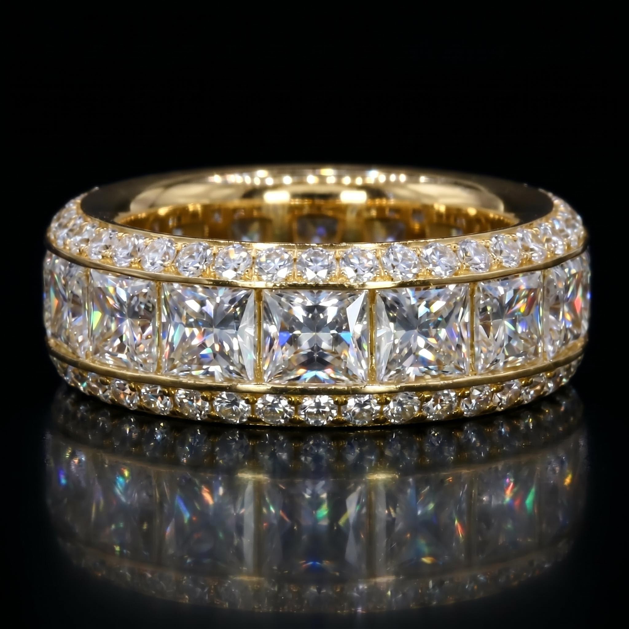 Stunning Princess Cut Halo Eternity Band Stunning Princess Cut Halo Eternity Band