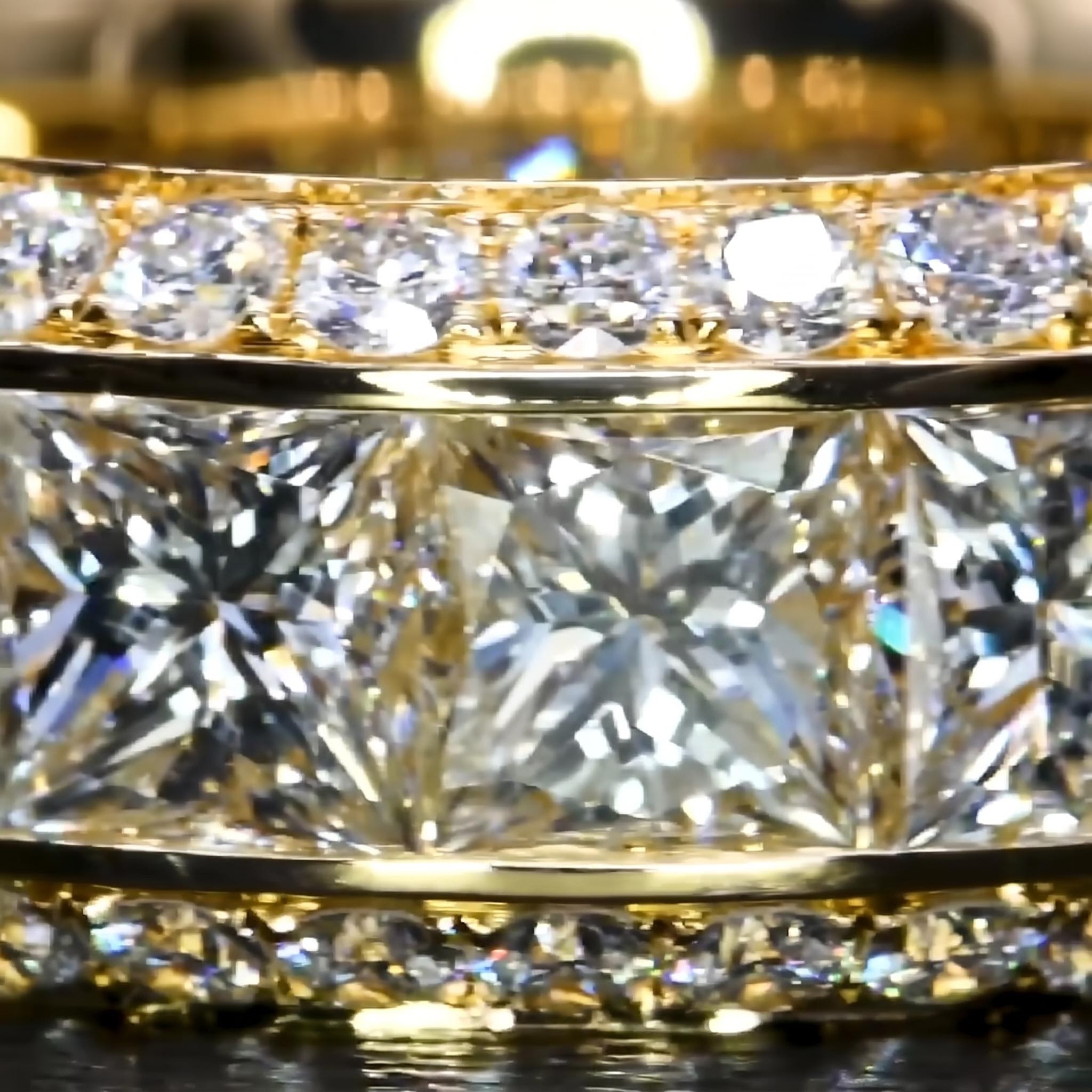 Stunning Princess Cut Halo Eternity Band Stunning Princess Cut Halo Eternity Band