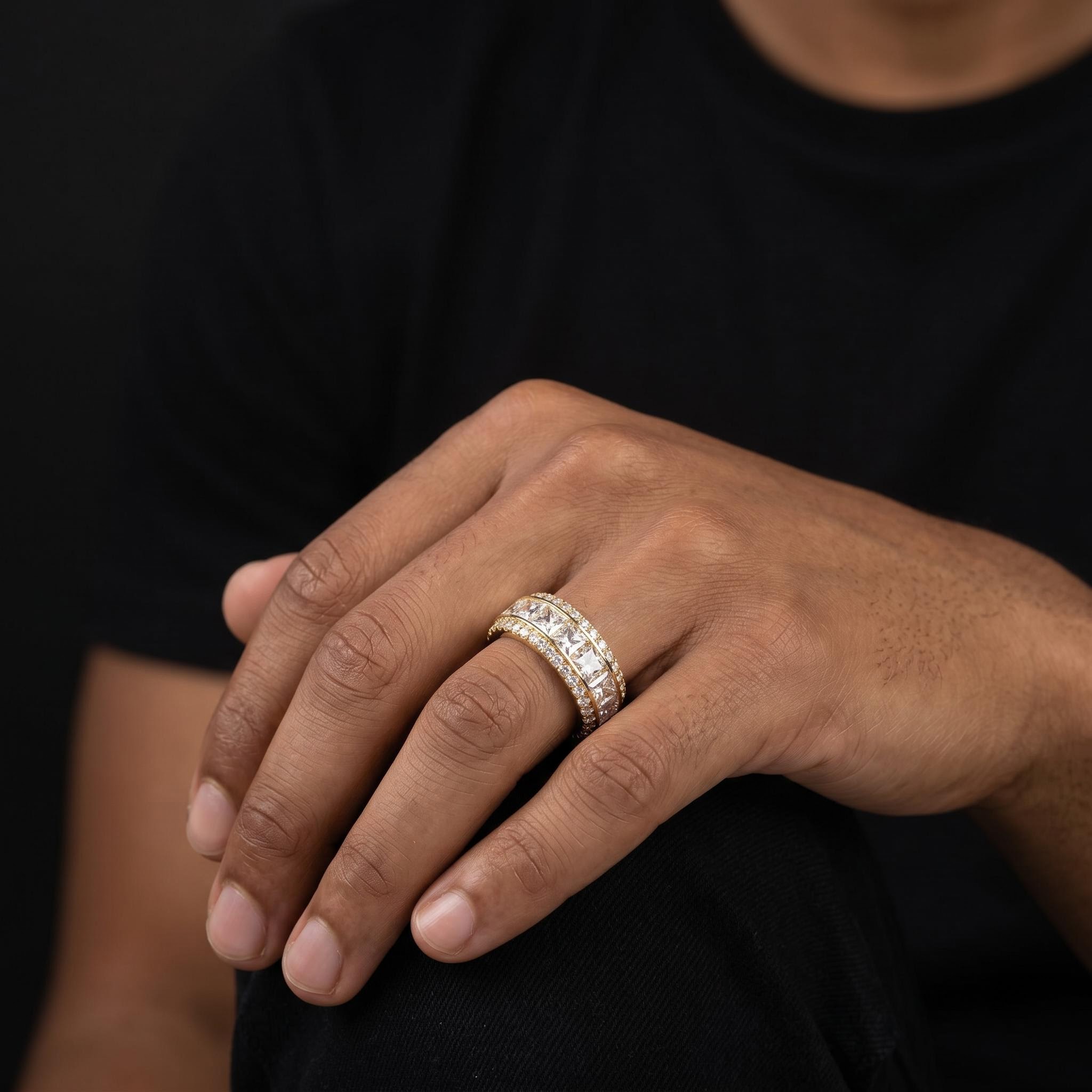 Stunning Princess Cut Halo Eternity Band Stunning Princess Cut Halo Eternity Band