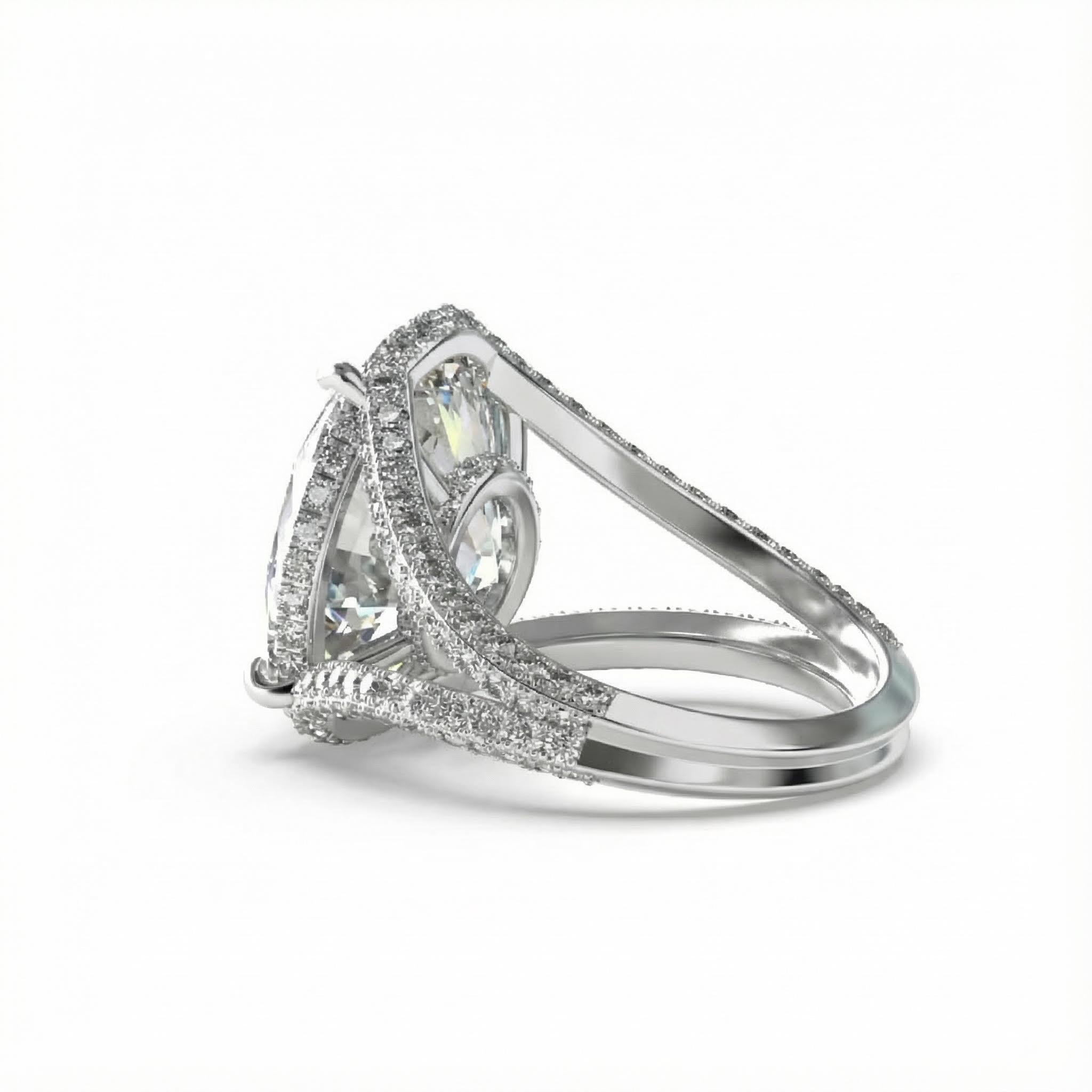 8ct Oval Cut Engagement Ring in Silver